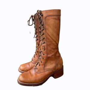 Frye Campus Lace Up Boots Boho Western Riding Boot Size 7